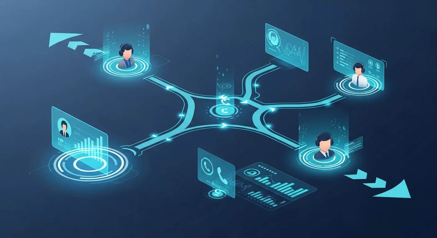 Flowchart call routing illustration